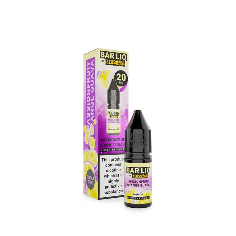 Zeus Juice Bar Liq Passionfruit Orange Guava Nic Salt E-Liquid 10ml - 20mg - Image 3
