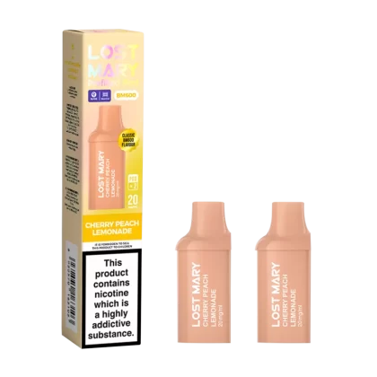 Cherry Peach Lemonade Lost Mary BM600 Pods - 20mg - Vape Product (E1E70E)