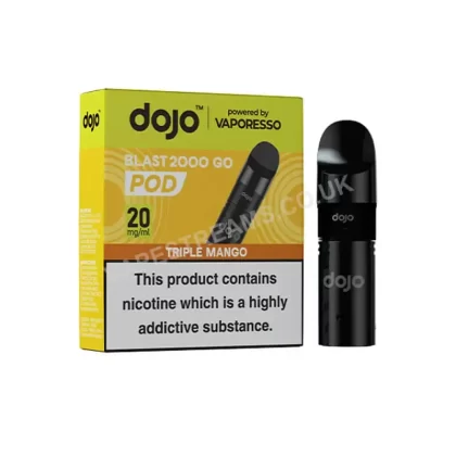 Dojo Blast 2000 Go Triple Mango Prefilled Pod - 2ml + 2ml; Vape Product; Vape Product