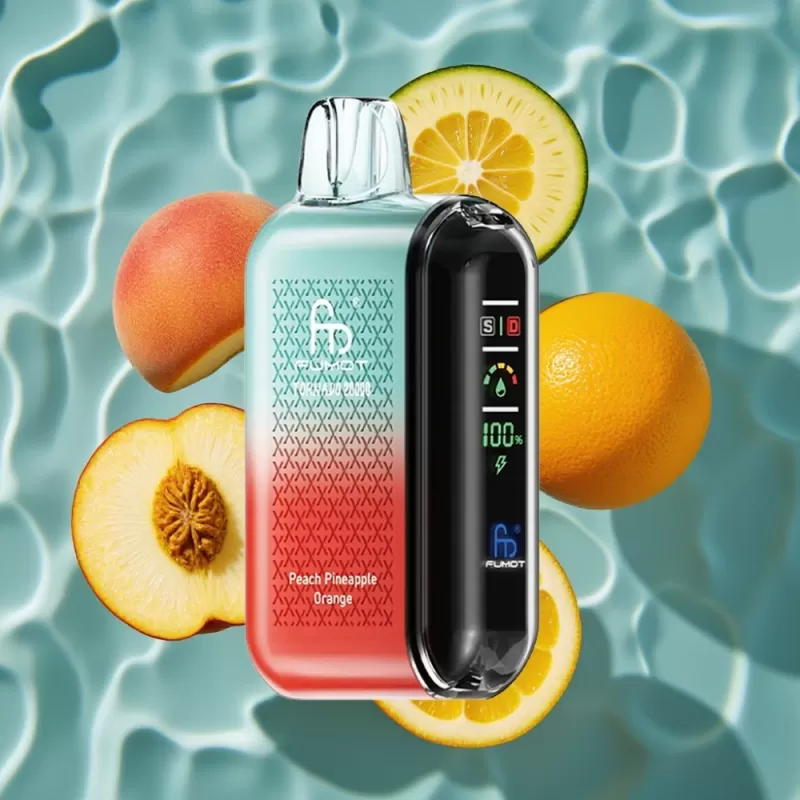 Fumot Tornado 20000 Puffs Disposable Vape with Dual Mesh Coil, 20ml E-liquid, Peach Pineapple Orange Flavor - Bangvapeaustralia