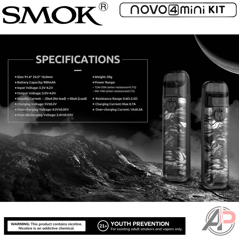 Smok Novo 4 Mini 25W Pod System Starter Kit Device - Image 3