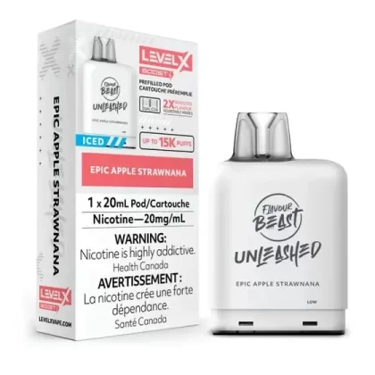 LEVEL X FLAVOUR BEAST UNLEASHED BOOST POD 20ML – EPIC APPLE STRAWNANA