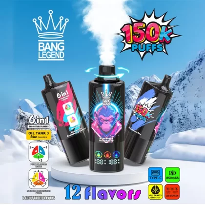 Bang Legend 150K | 150000 puffs, 6 options in one, long-lasting, multi-option, disposable vape - Aiviouvapes