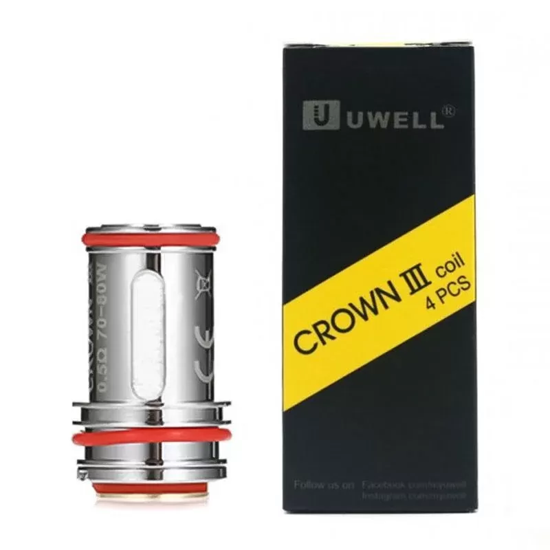 UWELL CROWN 3 REPLACEMENT VAPE COILS - Option#(UN2) 0.23ohm - Four Pack>0.25 Ohm - Four Pack>0.4 Ohm - Four Pack>0.5 Ohm - Four Pack