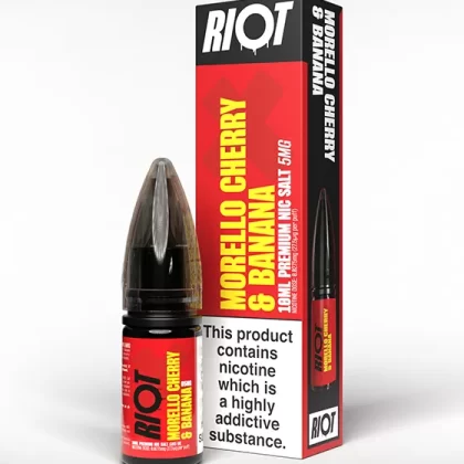 Morello Cherry & Banana Nic Salt E-Liquid - Riot X - 20mg - PG 50%