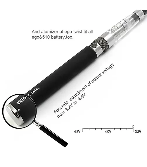 Ego C Twist 650mAh 510 Thread Cart Battery + Charger - Discountvapepen - Image 2