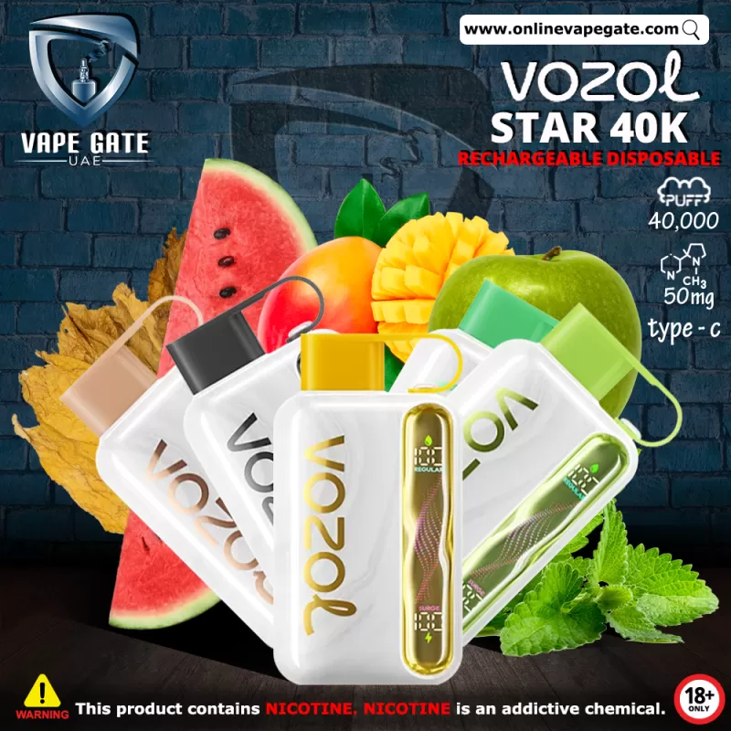 Vozol Star 40K Rechargeable Disposable Vape (40,000 Puffs) - Cool Mint / 50 mg