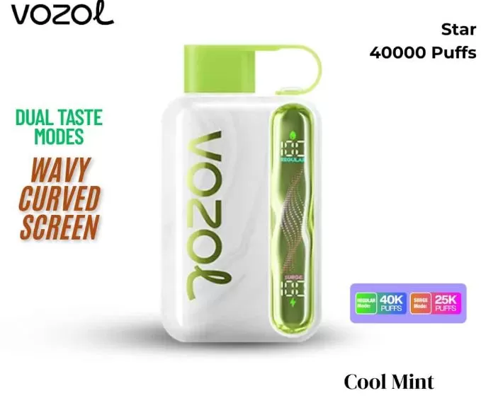 Vozol Star 40K Rechargeable Disposable Vape (40,000 Puffs) - Cool Mint / 50 mg - Image 3
