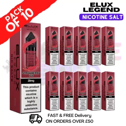 Strawberry ICE Elux Legend Nic Salt BOX OF 10