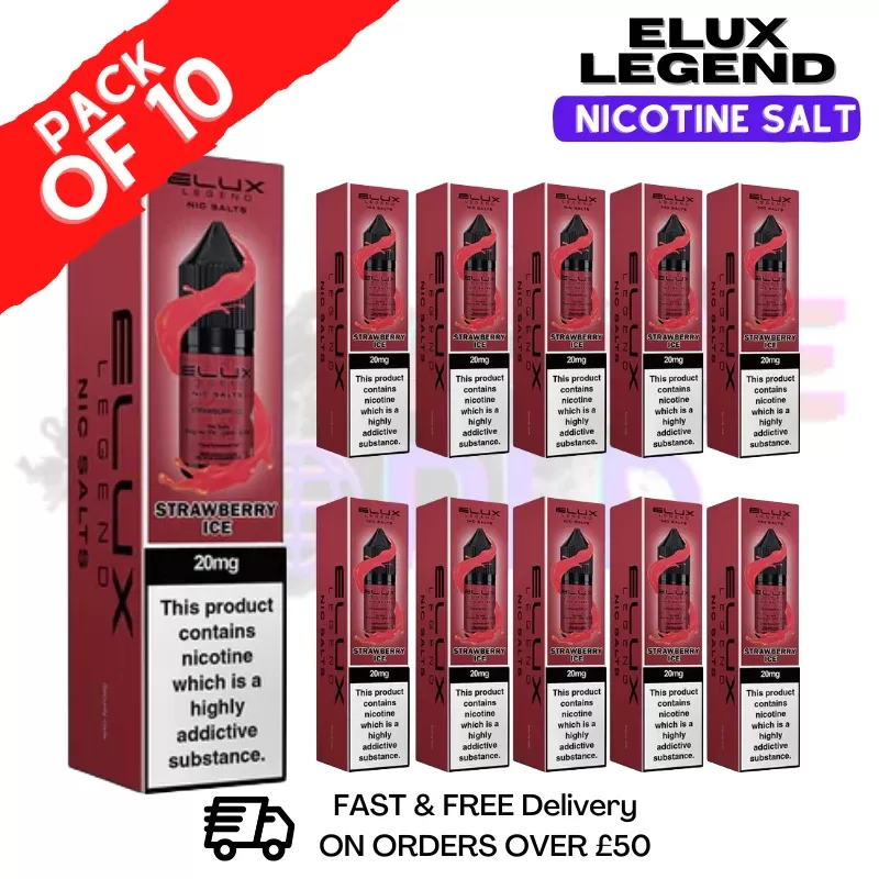 Strawberry ICE Elux Legend Nic Salt BOX OF 10