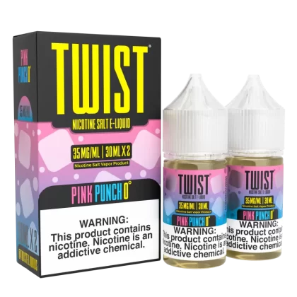 TWIST Nicotine Salt E-Liquid - Pink Punch 0 - 60ML E-Liquid (Twin 30ML Pack) - 50MG