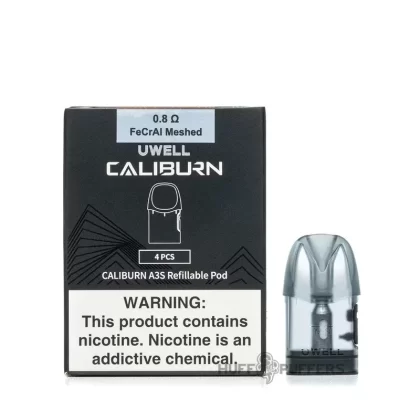Uwell Caliburn A3S Pods - Resistance#0.8 ohm Meshed>1.0 ohm Meshed