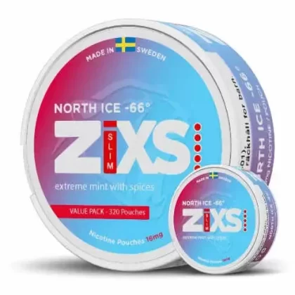 Zixs Nicotine Pouches Mega Cans North Ice – 320 Pouches 12MG
