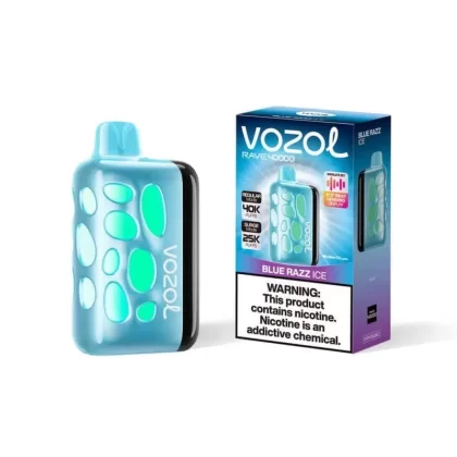 Vozol Rave 40K Puffs – Blue Razz Ice - Blueberry Ice, Blueberry watermelon ice; 40000 Puffs