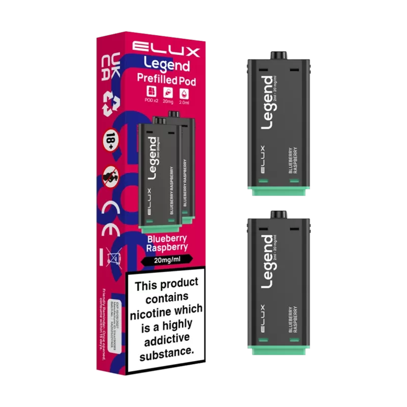 Blueberry Raspberry Elux Legend 1500 Pods - 20mg - Vape Product (6BF922)