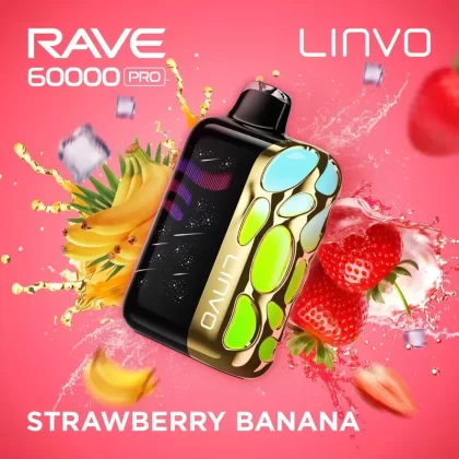 Linvo Rave 60000 Pro Disposable Vape – Strawberry Banana