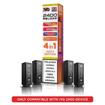 IVG 2400 Reload 4 in 1 Prefilled Pods Juicy Edition - Strength#20mg