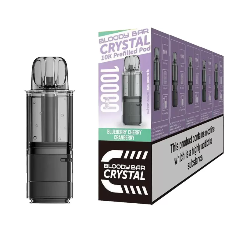 Bloody Bar Crystal 10K Prefilled Pods - Blue Cherry Cranberry, Blueberry Raspberry - Image 2