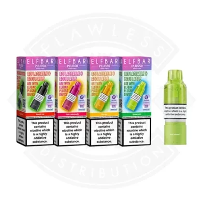 Elfbar Plus50 Refill Pack 1PC - Variants#Banana Ice>Blue Razz Lemonade>Blueberry>Blueberry Sour Raspberry>Cherry>Cola>Grape>Kiwi Passion Fruit Guava>Mango>Peach Ice>Pink Lemonade>Spearmint>S