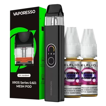 Vaporesso Xros 4 Pod Kit Bundle - Select#Black>Bloody Mary>Blue>Champagne Gold>Green>Lilac Purple>Pastel Palette>Pink Mint>Silver>Sunset Neon