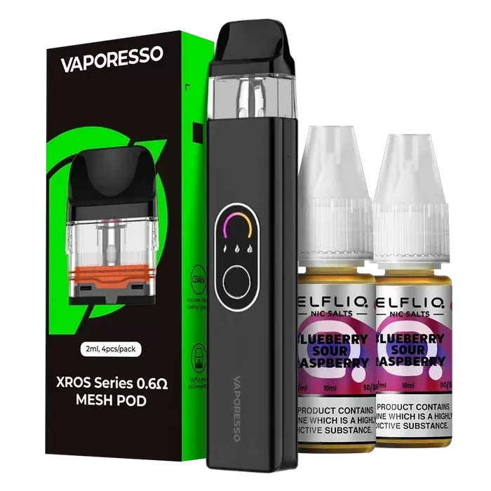Vaporesso Xros 4 Pod Kit Bundle - Select#Black>Bloody Mary>Blue>Champagne Gold>Green>Lilac Purple>Pastel Palette>Pink Mint>Silver>Sunset Neon