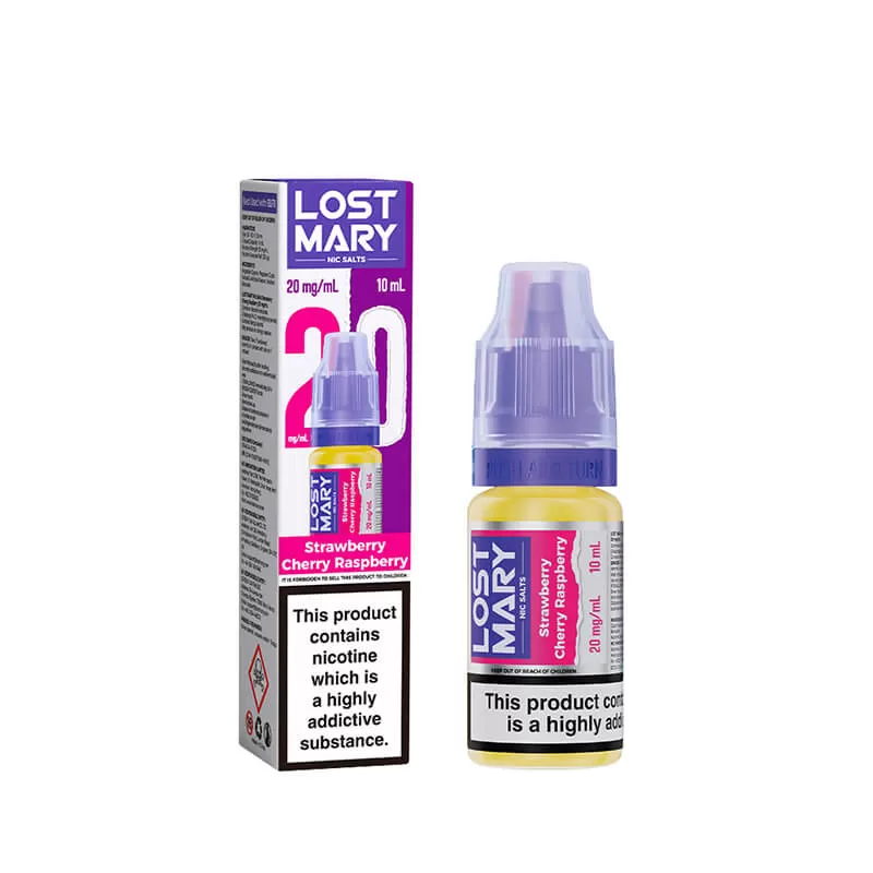 Lost Mary Strawberry Cherry Raspberry 10ml Nic Salts E-Liquid - 20mg