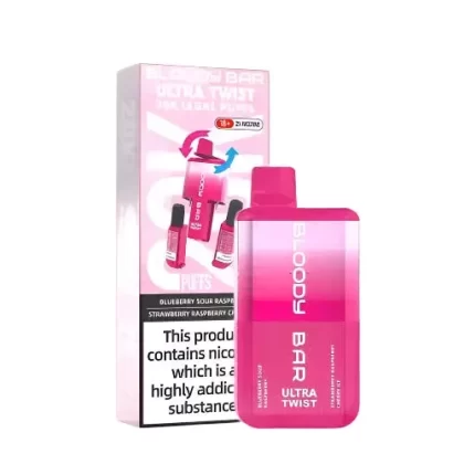 Bloody Bar 20K Ultra Twist – Blueberry Sour Raspberry & Strawberry Raspberry Cherry Ice – 3 for £25!