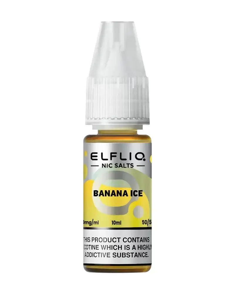 Elf Bar Elfliq Banana Ice Nic Salt Vape Juice - Strength