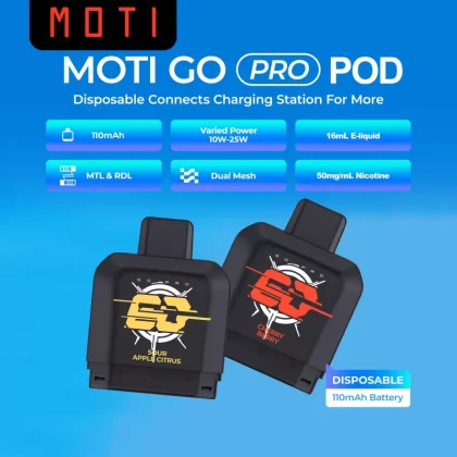 MOTI Go Pro Disposable Flavor Pod (Pod ONLY) - Clear
