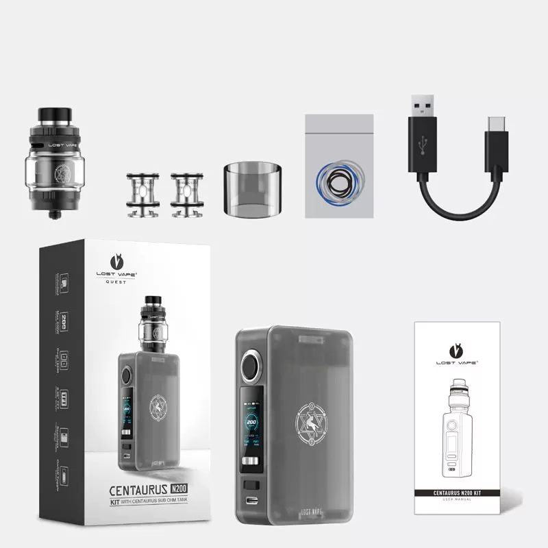 Lost Vape Centaurus N200 Kit with Centaurus Sub Ohm Tank 5ml - Crystal Cave - Image 3