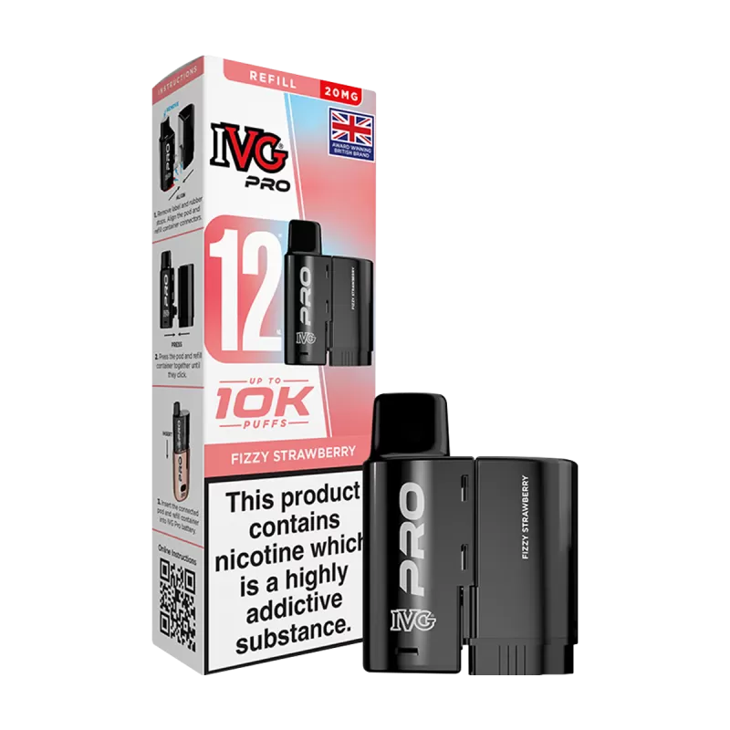 Fizzy Strawberry IVG Pro 12 Refill Pack - Ecigwizard