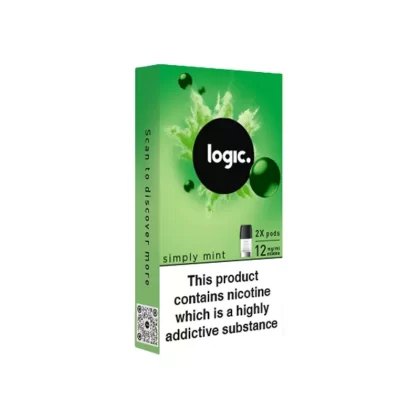 Logic Simply Mint Vape Pods (2 Pack) - Nicotine Strength#18mg>6mg>12mg (5D2D8C)
