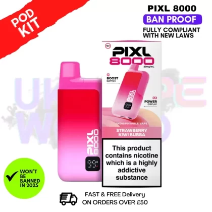 Strawberry Kiwi Bubba Pixl 8000 Puff Pod Kit