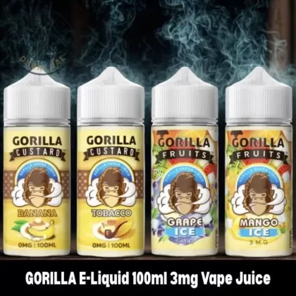 GORILLA E-Liquid 100ml 3mg Vape Juice in Dubai UAE - Custard Banana, Custard Blueberry (5BDA2E)