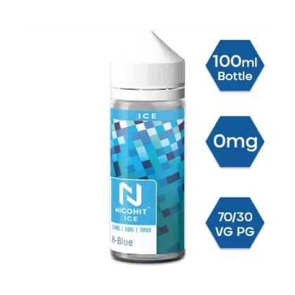 H BLUE E LIQUID BY NICOHIT – ICE 100ML 70VG