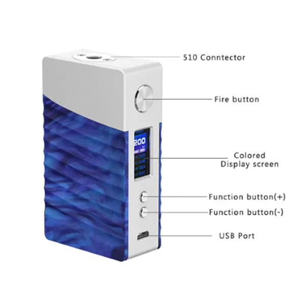 Geekvape Nova 200W TC Box Mod by dual 18650 Batteries - Gunmetal&Onyx Resin - Image 3