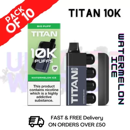 Watermelon ICE – Titan 10K Prefilled Vape Kit Box Pack Of 10