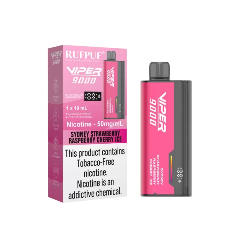 Rufpuf Viper Disposable – Sydney Strawberry Raspberry Cherry Ice 50mg (9000Puffs) - Vapebazaar Pk