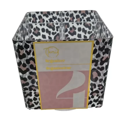 Square Cheetah Print Spinning Desk Organizer, 4.5-in x 4.5-in.