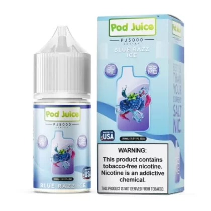 Pod Juice Blue Razz Ice PJ5000 TF 30ml Nic Salt Vape Juice - Vape Product, Vape Product