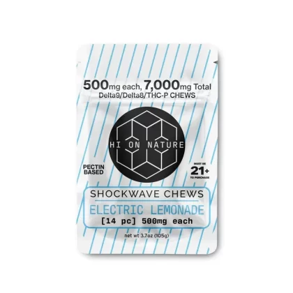 Hi On Nature 7000mg D9/D8/P Shockwave Chews – Pectin Based Infused Hemp Extract Edibles