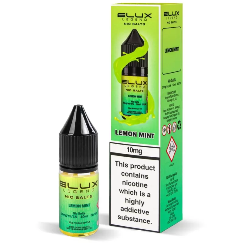 Lemon Mint Nic Salt E-Liquid by Elux Legend - Vape Product, Vape Product