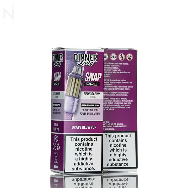 Dinner Lady Snap Pro 35K Disposable Pods - Peach Blue Slushy - Image 3