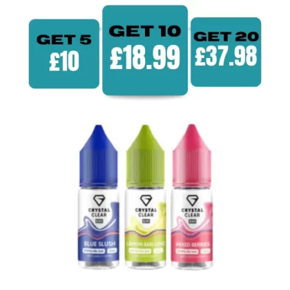 Crystal Clear 10ml Nic Salt - 20MG / Fresh Mint