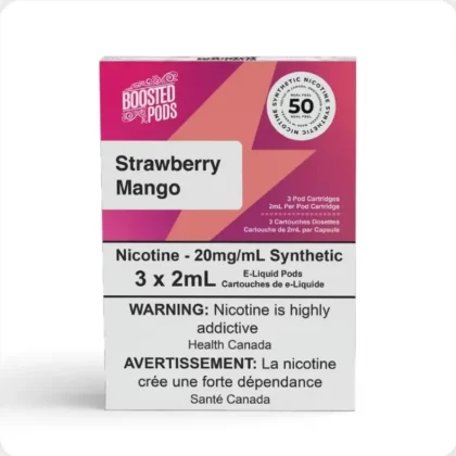 Boosted pods STLTH Compatible – Strawberry Mango – 50MG HIT – Synthetic Nicotine - Ecigdepot