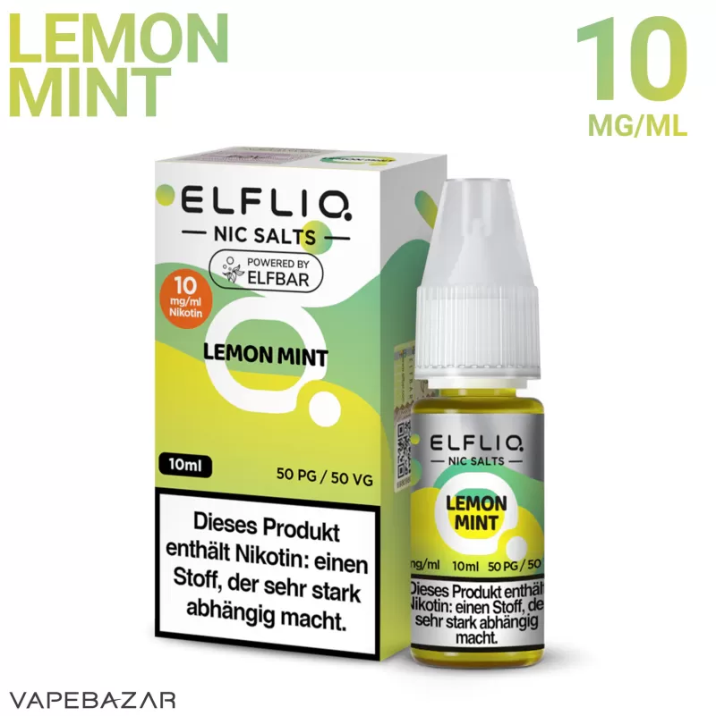 Elfliq Nikotinsalz Liquid – Lemon Mint 10mg/ml Nikotin - ELFLIQ by elfbar / Glycerin, Propylenglykol, Aroma, Nikotinsalz, Ethylbutyrat / Minze / Zitrone / 10mg/ml - Image 2