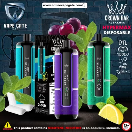 Al Fakher - Crown Bar Hypermax Disposable Vape (15,000 Puffs) - Gum Mint / 6 mg