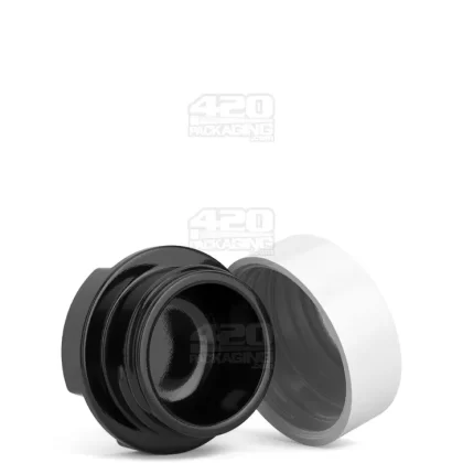GROW PACK SUPPLY | Child Resistant Black Glass GPS Easy-Grip Concentrate Containers and Glossy White Cap | 28mm – 9mL – 320 Count