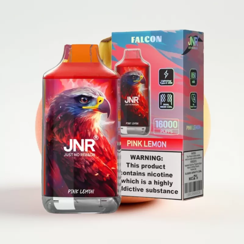 JNR Falcon 16000 Puffs Pink Lemon 22ml 850mAh Dual Mesh Mexico vape - Fumotvapemexico - Image 2