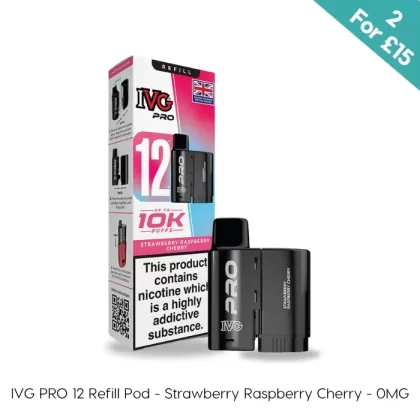 Strawberry Raspberry Cherry – Zero Nic – IVG PRO 12 Pods